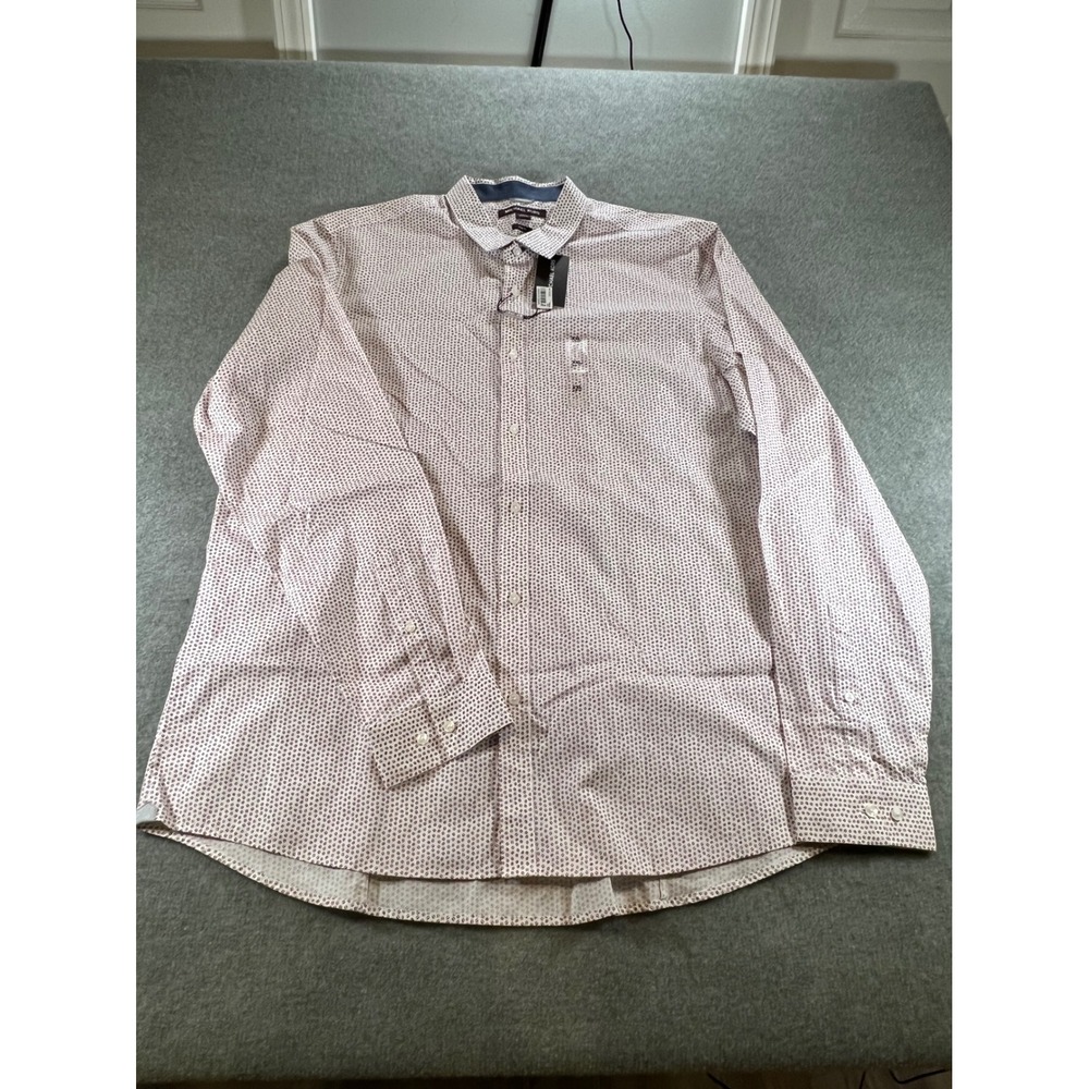 Michael Kors Mens XXL Slim Fit Long Sleeve Button Down Shirt Geometric Print NWT